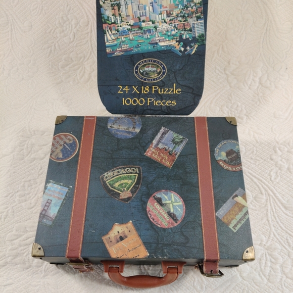 Explore America Seattle 1000 Piece 24 X 18 Puzzle In Suitcase Artist Eric Dowdle - Picture 7 of 11